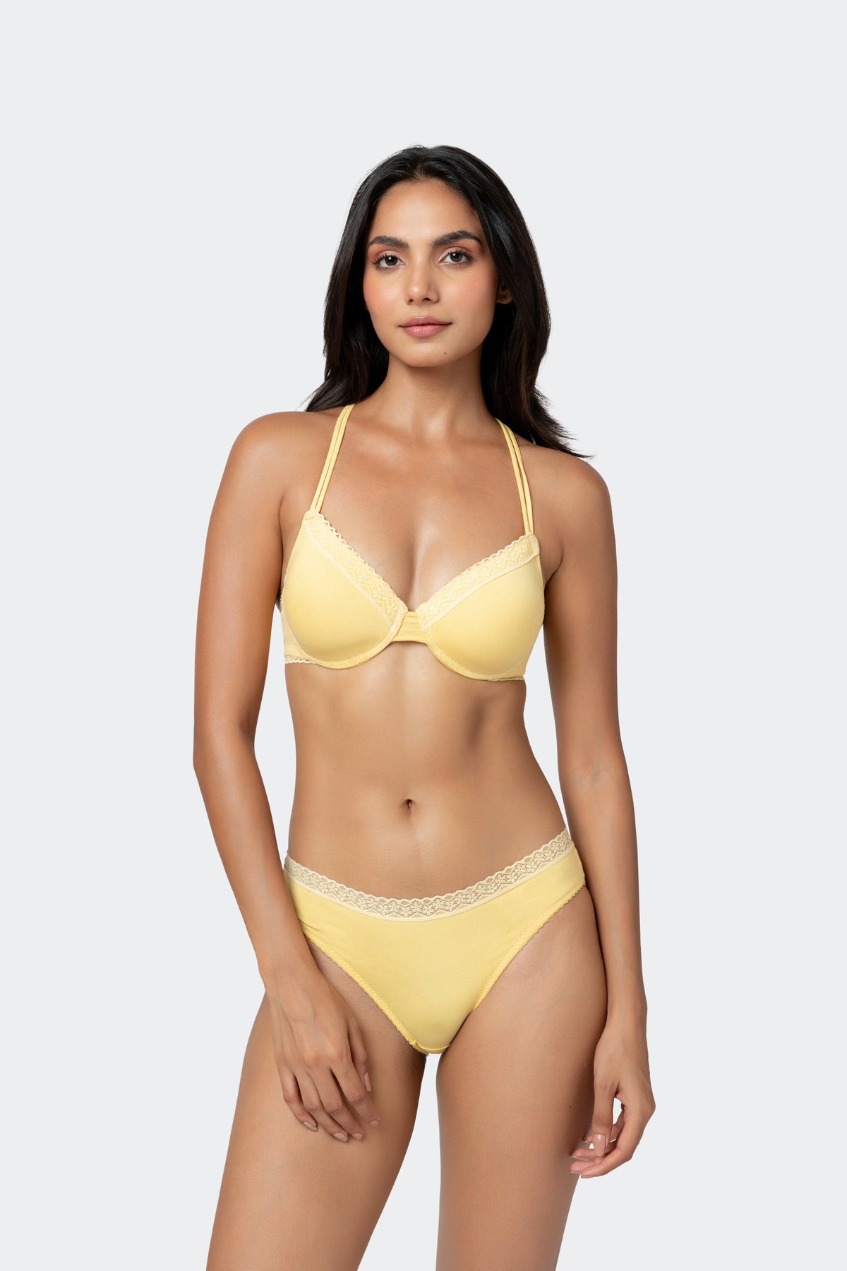 Iris Bra and Brief Set, Butter yellow
