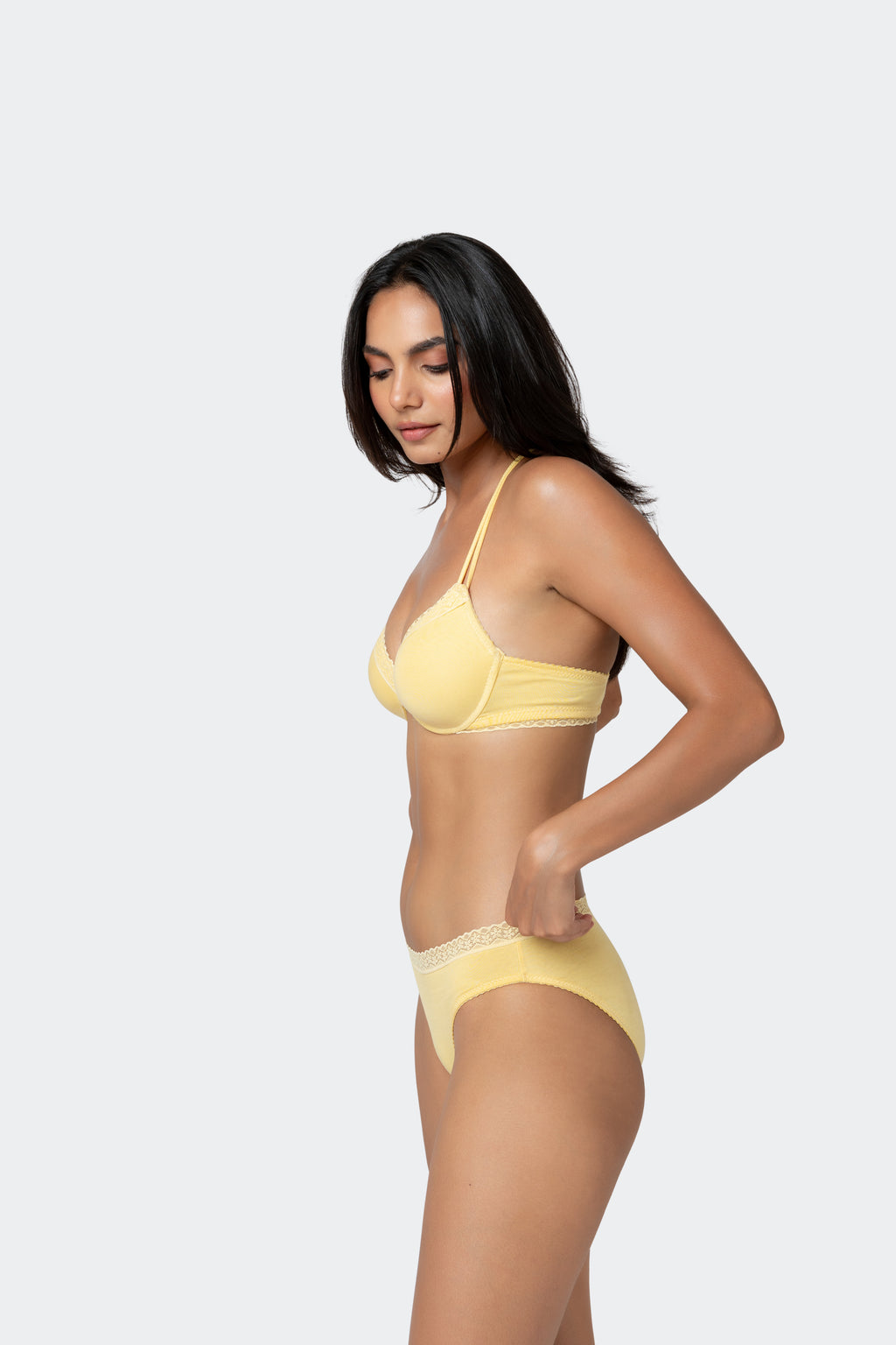 Iris Bra and Brief Set, Butter yellow